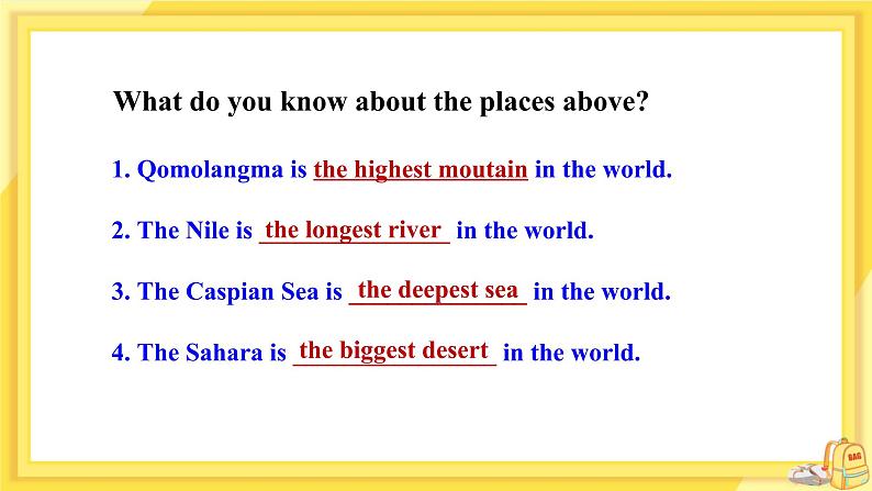 Unit 7 What's the highest mountain in the world？（第1课时）课件+教案07