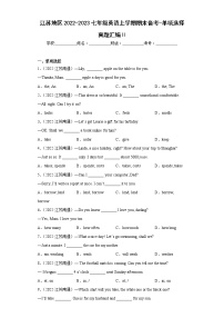 单项选择真题汇编Ⅱ-江苏地区2022-2023七年级英语上学期期末备考-（含答案解析）