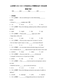 单项选择真题汇编Ⅳ-江苏地区2022-2023七年级英语上学期期末备考-（含答案解析）