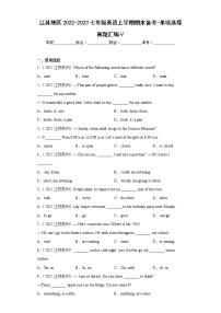 单项选择真题汇编Ⅴ-江苏地区2022-2023七年级英语上学期期末备考-（含答案解析）