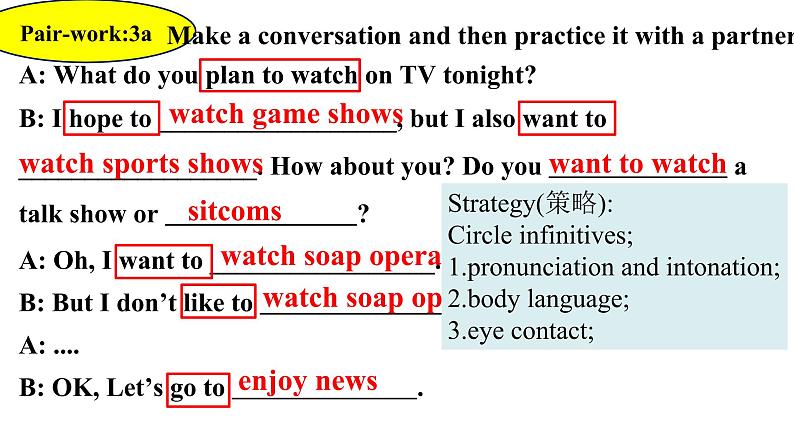 Unit 5 Do you want to watch a game show Section A Grammar-3c课件2022-2023学年人教版八年级英语上册05