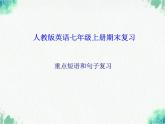 人教版英语七年级上册期末复习课件(重点短语和句子)