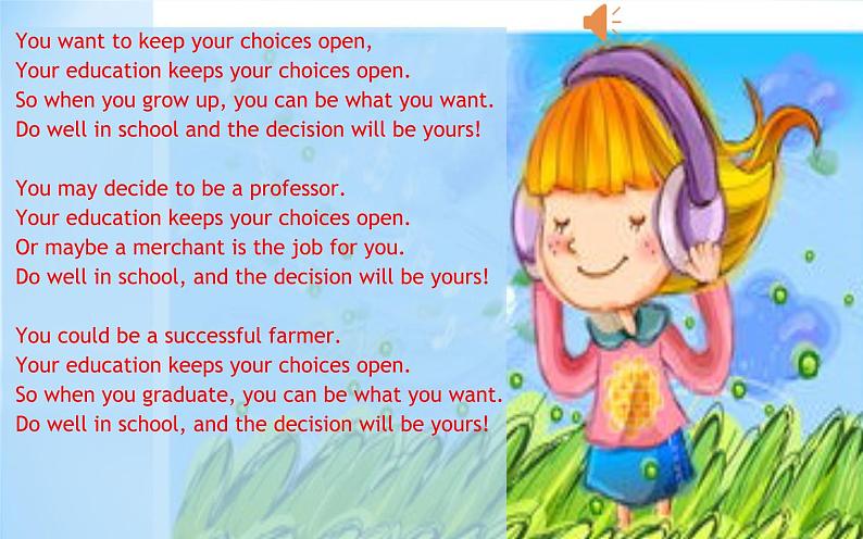 Unit 10Lesson59 Keep Your Choices Open课件2022-2023学年冀教版英语九年级全一册06