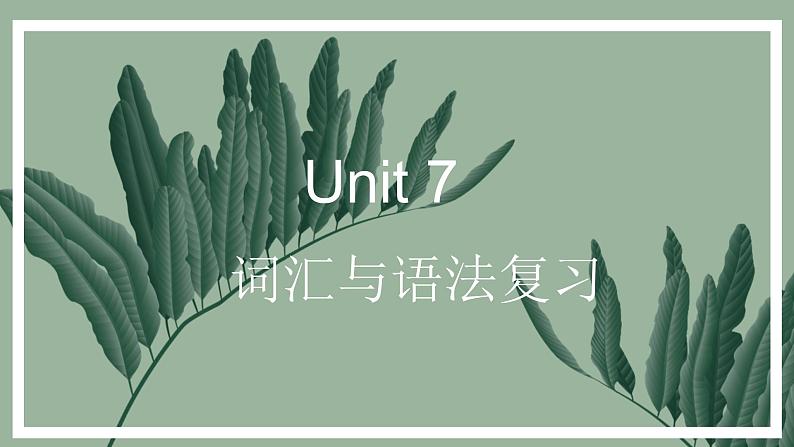 Unit 7 词汇与语法复习课件2022-2023学年人教版英语八年级上册01