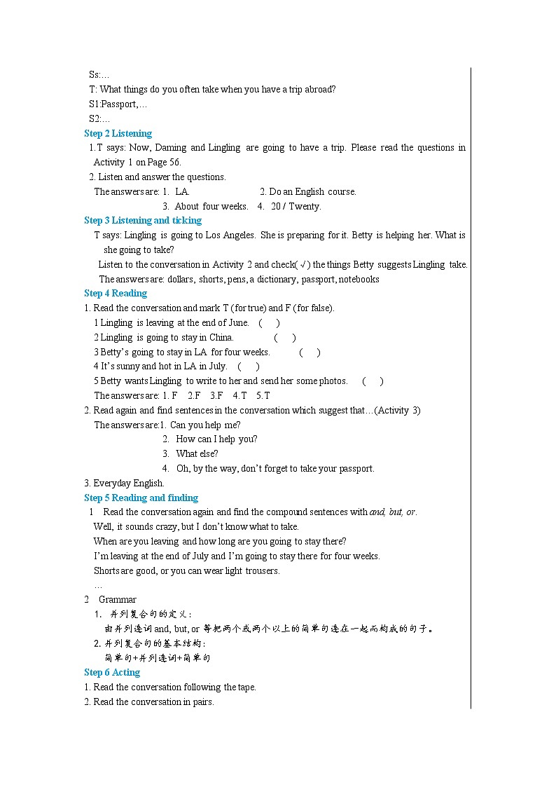 Module 7 Summer in Los Angeles Unit 1 Please write to me and send me some photos!（课件+教案+练习）02
