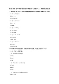 吉林省白城市通榆县2022-2023学年七年级上学期期中英语试题(含答案)