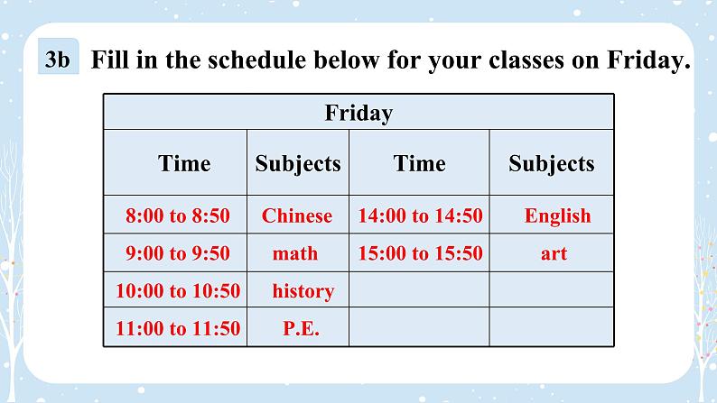 Unit9 SectionB 3a-self Check 课件 2022-2023学年人教版英语七年级上册05