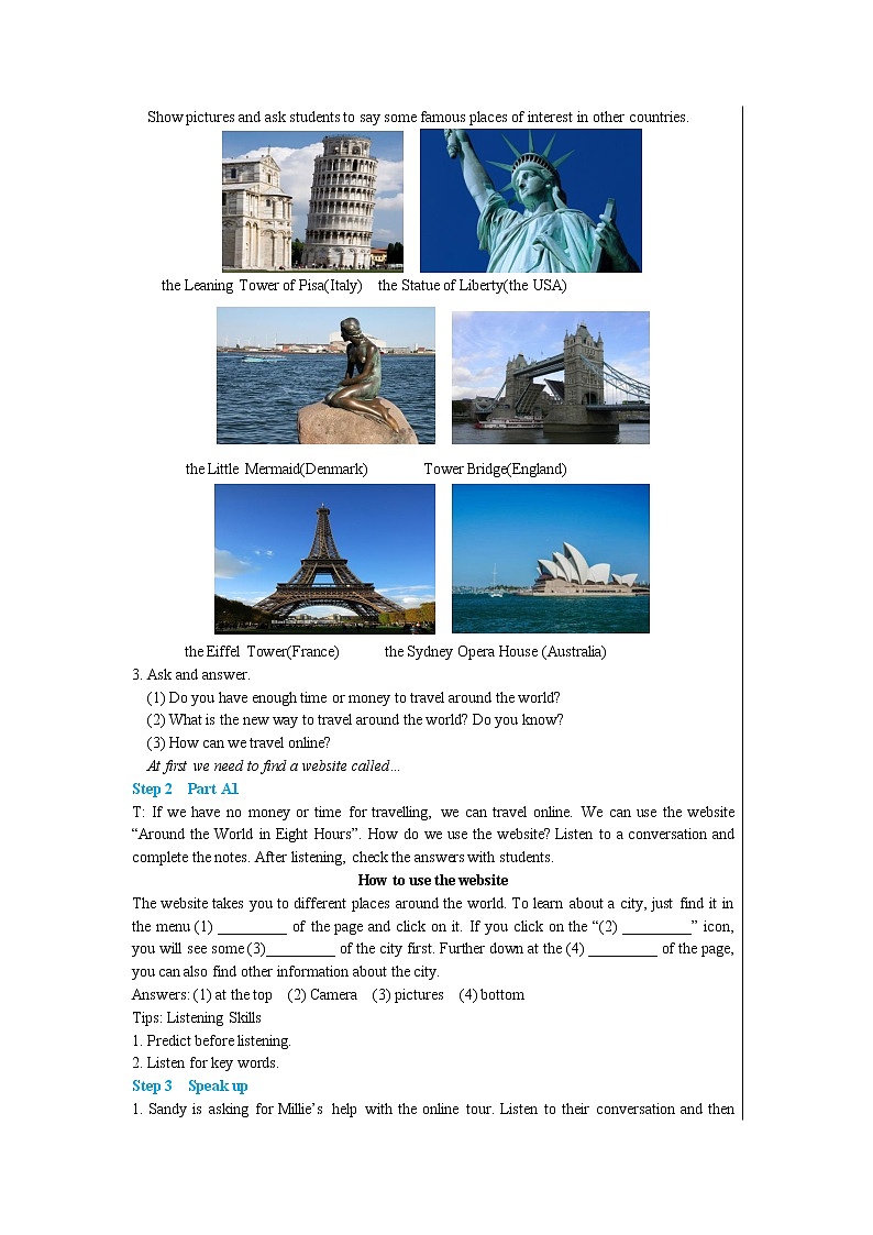 Unit 3 Online tours Integrated skills & Study skills（课件PPT+课件+练习）02