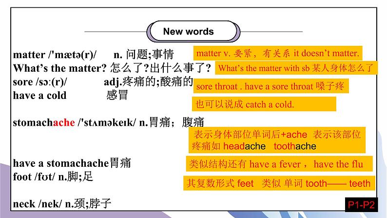 Unit 1 What's the matter Section A (1a-1c) 课件+教案+音视频素材02