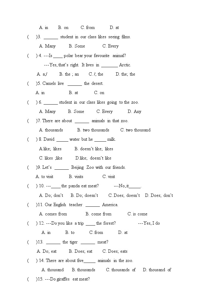 Module 6检测卷第3页