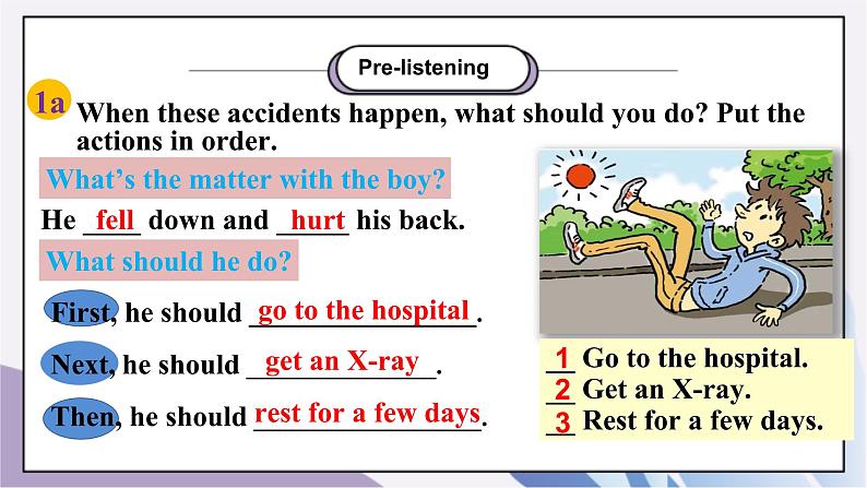 Unit1 What's the matter？Section B  (1a-1d) 课件+教案+音视频素材04