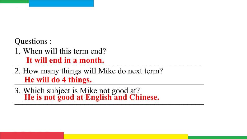 Unit 10 回答问题 作文详讲课件2022-2023学年人教版英语八年级上册第6页