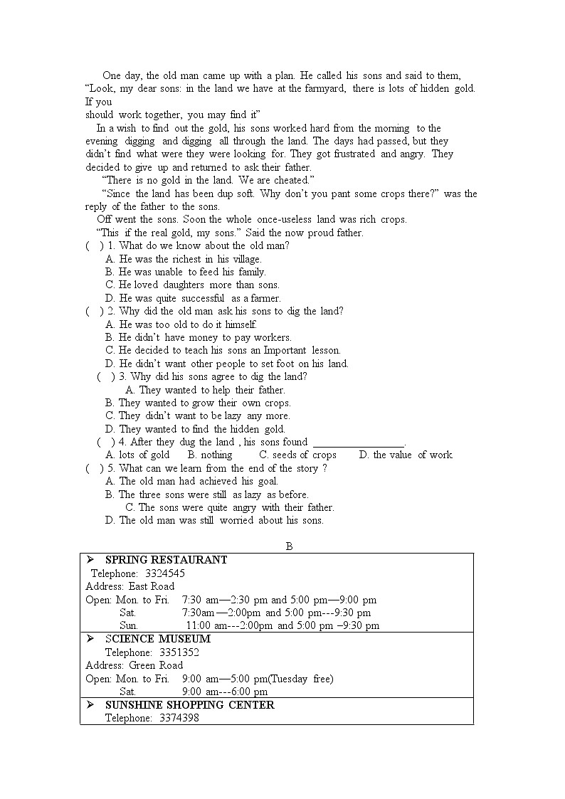 译林版英语八上 Unit 3检测卷（含答案）03