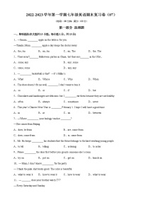 2022-2023学年第一学期七年级英语期末复习卷（07）
