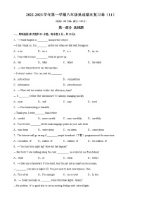 2022-2023学年第一学期八年级英语期末复习卷（11）
