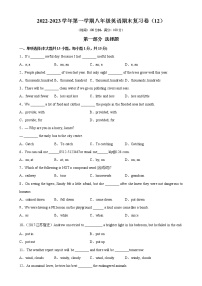 2022-2023学年第一学期八年级英语期末复习卷（12）