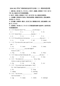 广西河池市宜州区2020-2021学年七年级上学期期末英语试卷