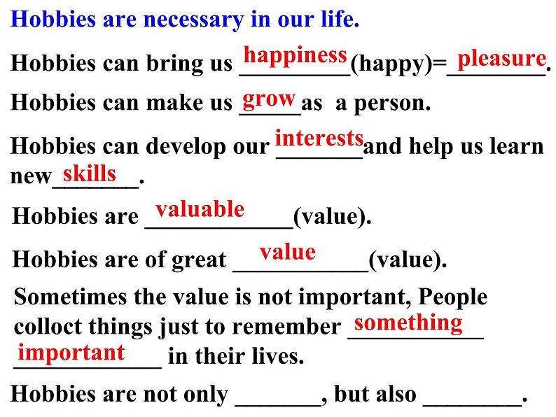 Module 6 Hobbies Unit 3 Language in use 课件  2021-2022学年外研版八年级英语下册05