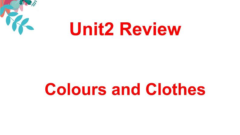 Unit 2 Colours and Clothes 复习课件2022-2023学年冀教版英语七年级上册01