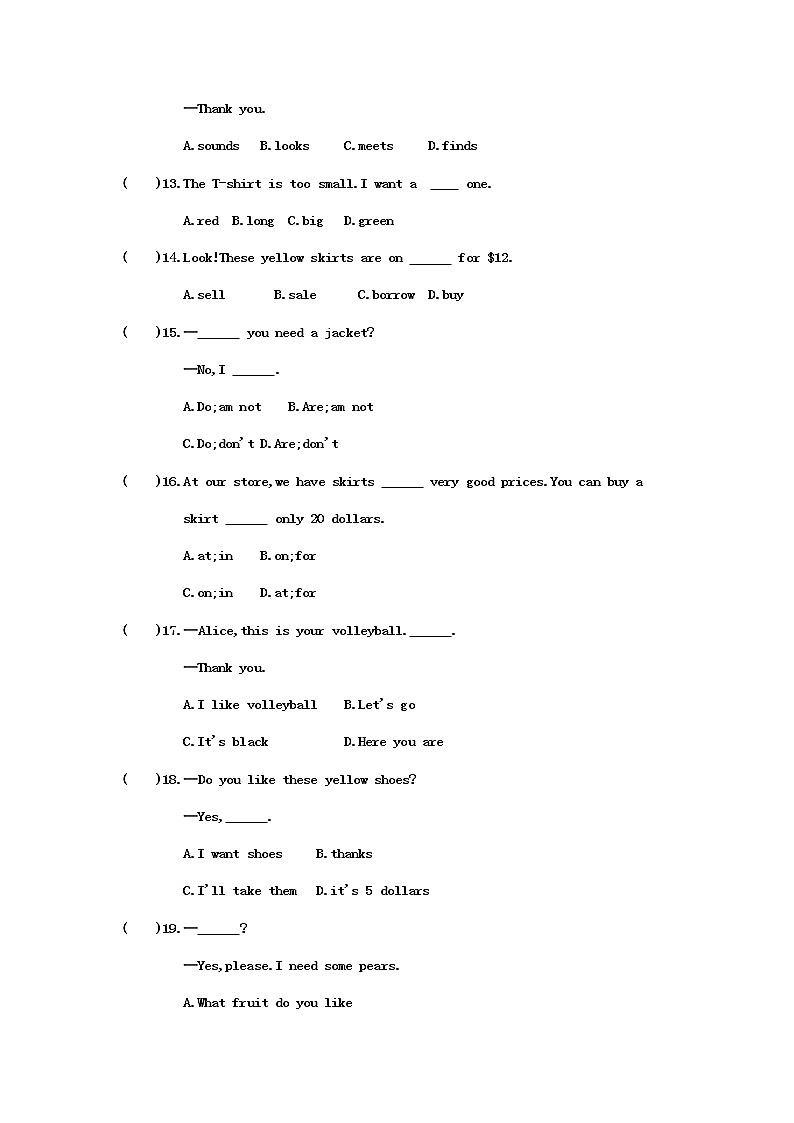 周末作业（Unit 10） 2022-2023学年六年级上册英语02