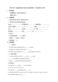 鲁教版 (五四制)九年级全册Unit 9 It’s important to have good habits.Section A学案