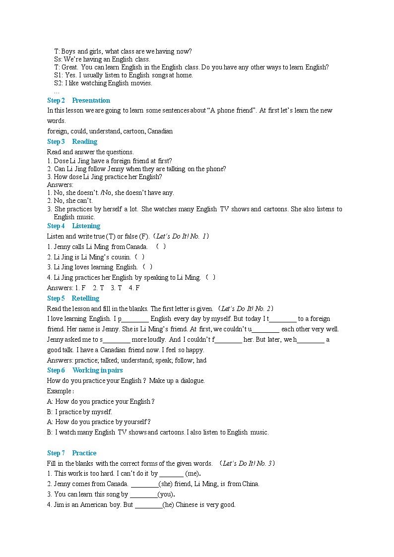 Lesson 25 A Phone Friend（课件PPT+教案+练习）02