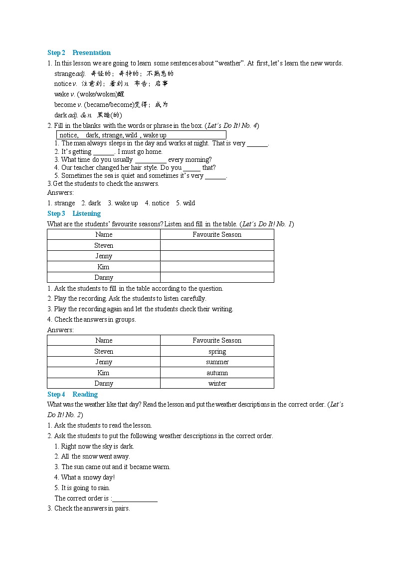 Lesson 31 What Strange Weather!（课件PPT+教案+练习）02