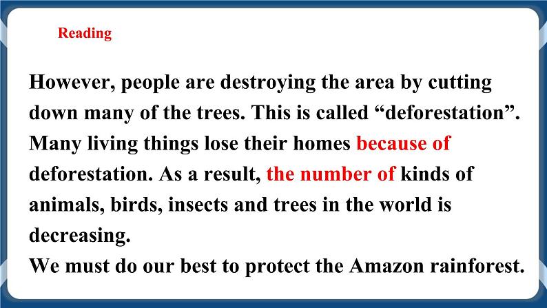 Unit 4 Save the trees Period 4 More practice & culture corner课件+教案+导学案+同步练习07