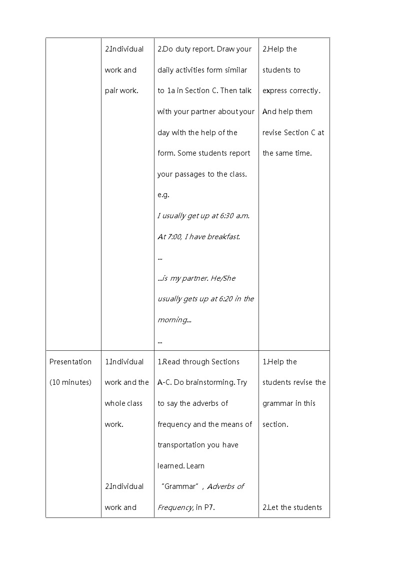 Unit 5 Our school life Topic 1 I usually come to school by subway Section D 课件+教案+练习+音视频03