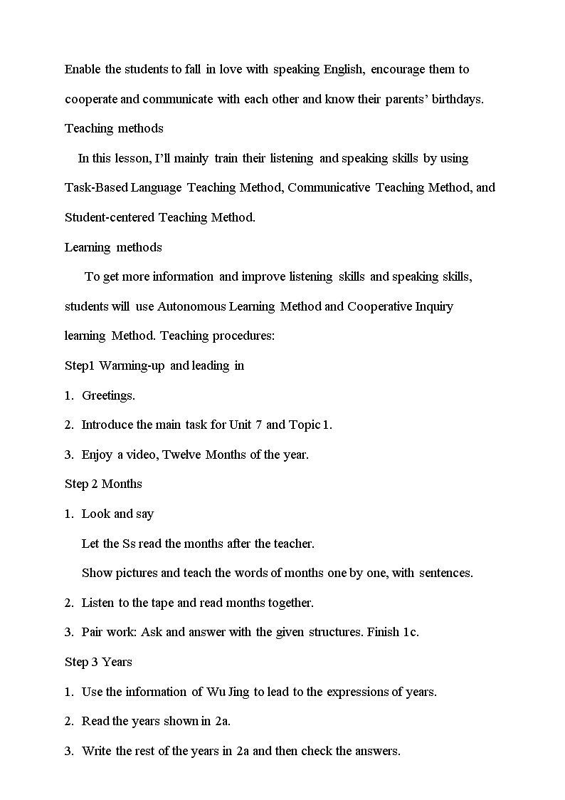 Unit 7 Topic 1 When is your birthday_ Section A课件+教案+音频02