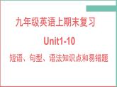 人教新目标Go for it 九年级英语上册unit1-10各单元短语句型语法知识点和易错练习题课件