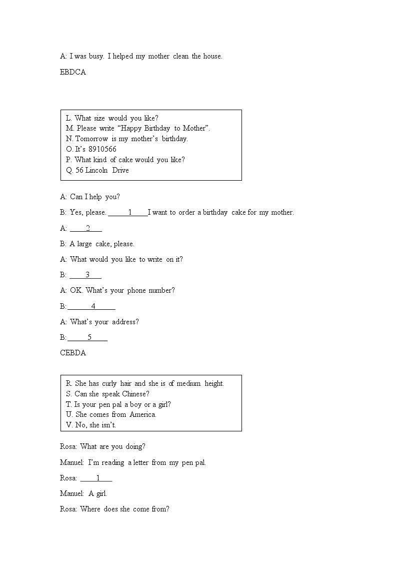 人教版英语七年级下册期末复习之补全对话第2页