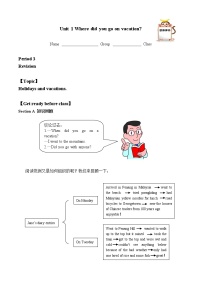 初中英语人教新目标 (Go for it) 版八年级上册Section A学案