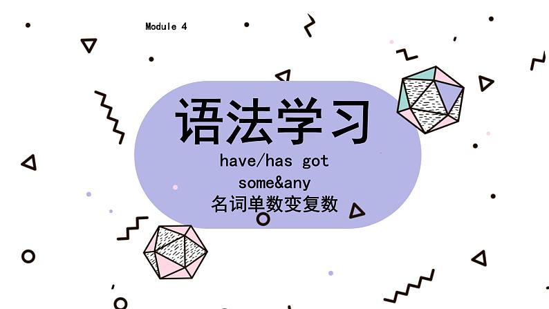 外研版初中英语七上语法Module 4---have got some&any 名词单数变复数课件PPT第1页
