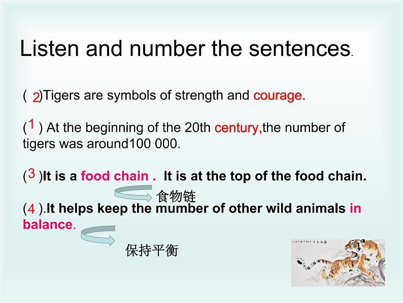 八年级英语下册 Unit 3 lesson 17 Save the Tigers课件第6页