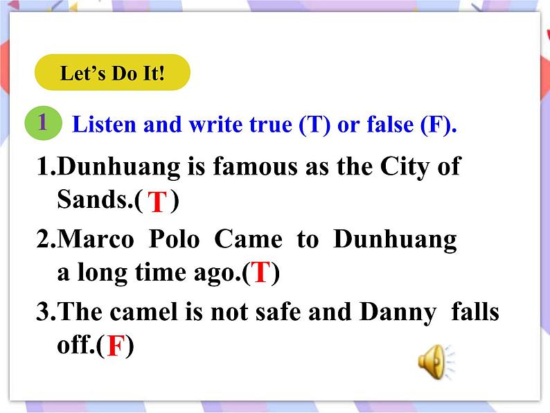 Unit 1 A Trip to the Silk Road Lesson 5 Another Stop along the Silk Road 课件＋音频08