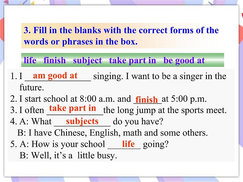 Unit 3 School Life Lesson 13  How Is School Going_ 课件＋音频08