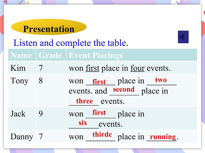 Unit 7 Sports and Good Health lesson 39 Danny’s Report 课件＋音频07