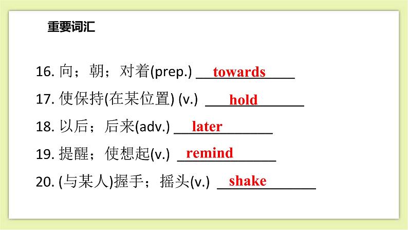 Unit 2 Body language Period 6 Revision 课件+导学案+单元测试卷04