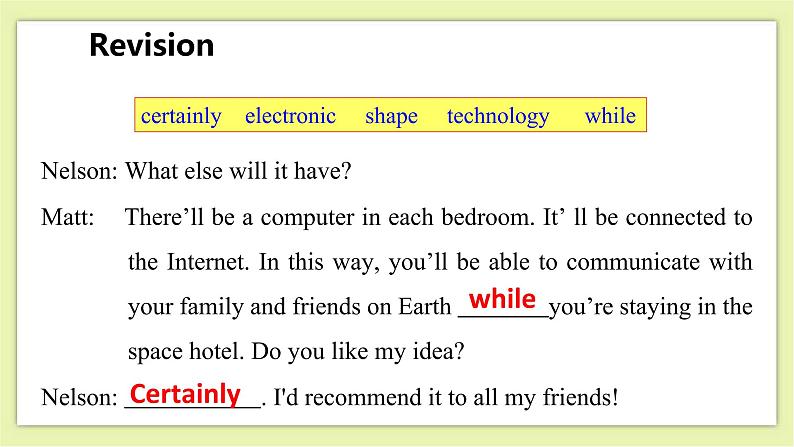 Unit 8 Life in the future Period 2 Reading II&Listening 课件+导学案+教学设计05