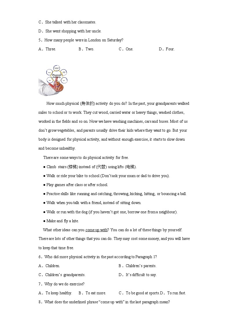 人教版英语8年级上册·专题03 阅读理解02