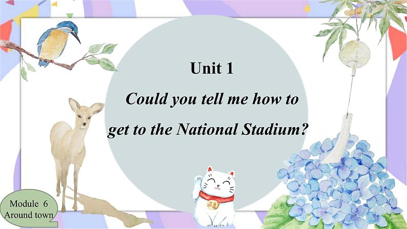 Module6 Around town Unit1 Could you tell me how to get to the National Stadium  课件01