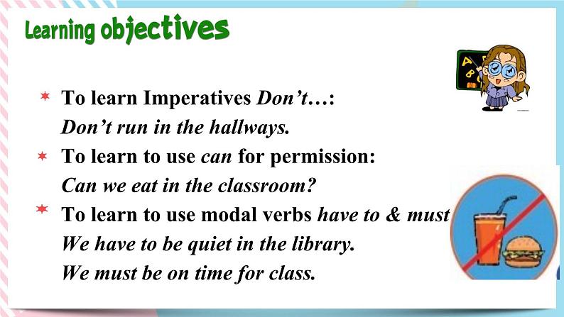 Unit 4 Don't eat in class. Section A (grammar focus-3c) 课件+音视频（送教案练习）02
