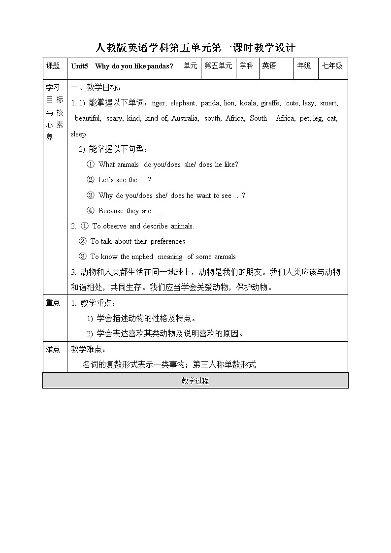 Unit 5 Why do you like pandas？SectionA (1a-2d) 课件+音视频（送教案练习）01