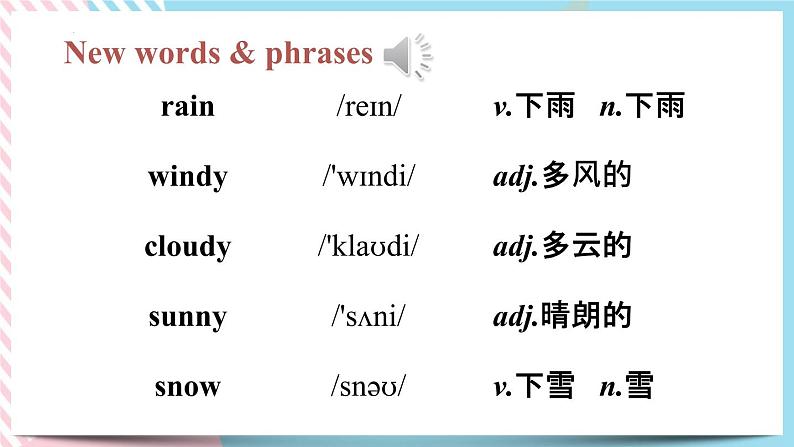 Unit 7 It's raining. SectionA（课件+音视频）（送教案练习）03