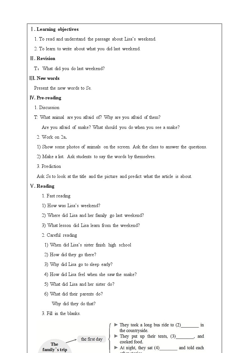 Unit 12 What did you do last weekend.SectionB(2a-selfcheck)教案第2页