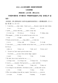 山东省青岛超银中学2022—2023学年九年级上学期期末英语试卷(含答案)