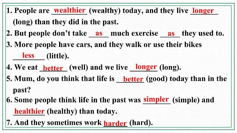 Module 3 Life now and then Unit 3 Language in use 课件+音频+练习05