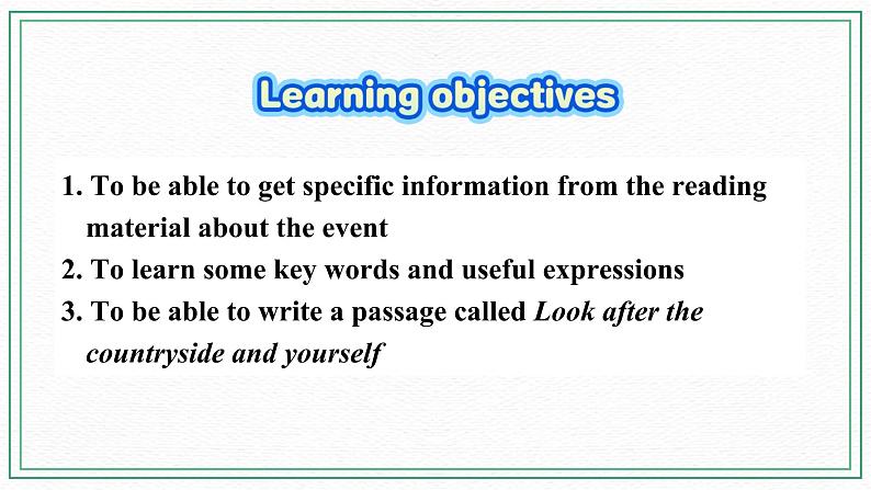 Module 4 Rules and suggestions Unit 2 we must keep the camp clean 课件+音频+练习02