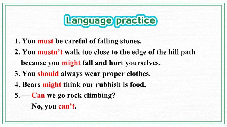 Module 4 Rules and suggestions Unit 3 Language in use 课件+音频+练习05